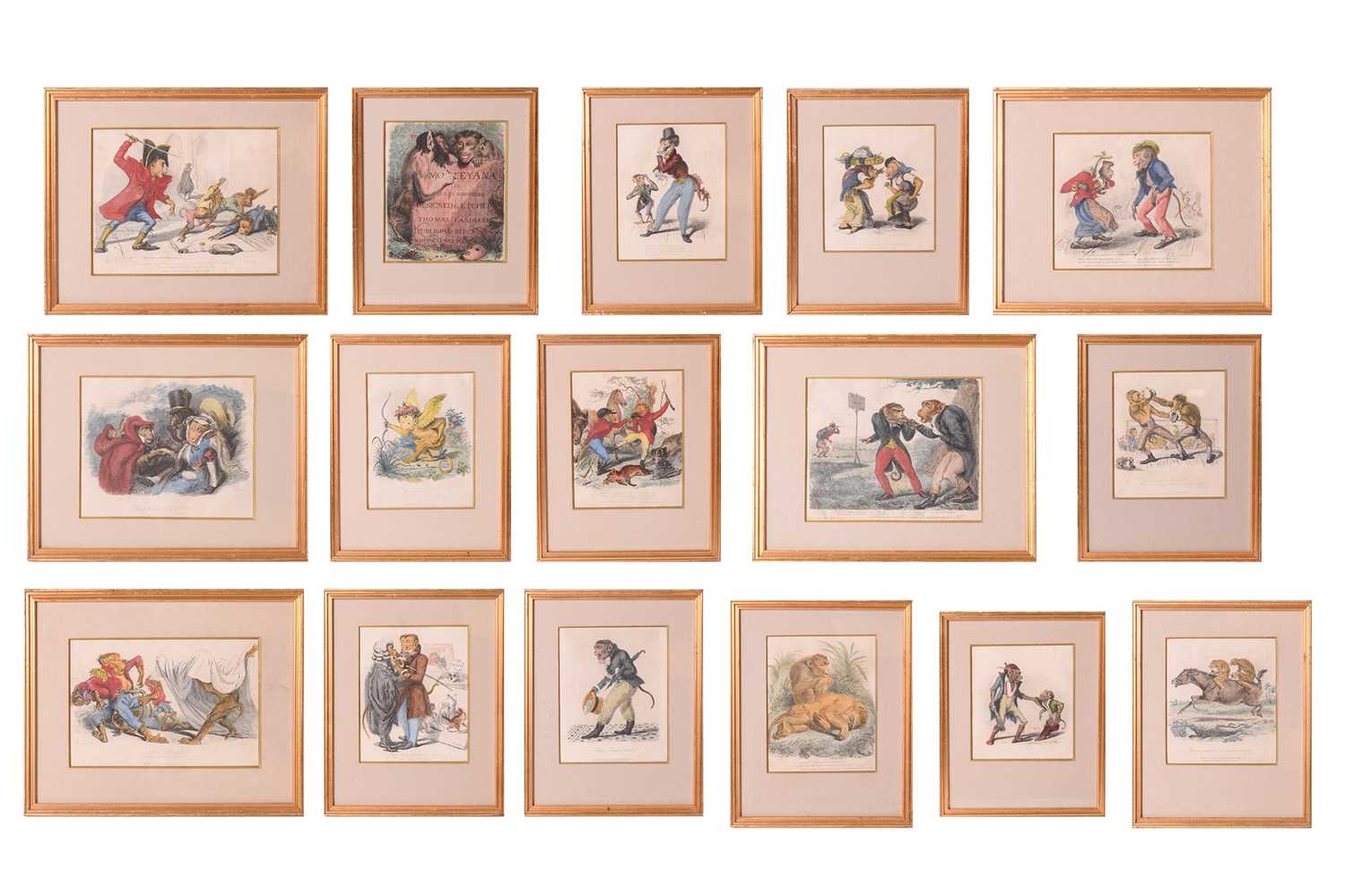 Lot 50 - A group of sixteen Georgian coloured...
