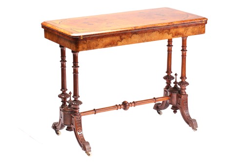 Lot 120 - A Victorian rectangular figured burr walnut...