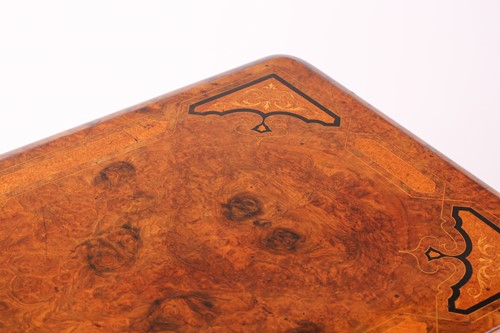 Lot 120 - A Victorian rectangular figured burr walnut...