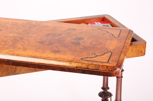 Lot 120 - A Victorian rectangular figured burr walnut...