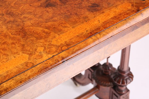 Lot 120 - A Victorian rectangular figured burr walnut...