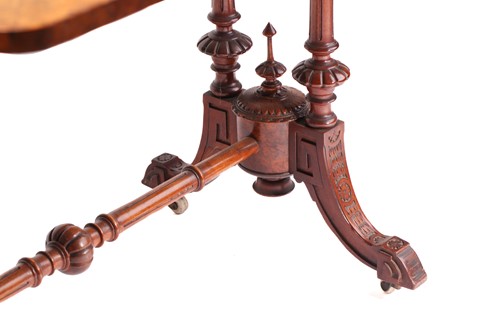 Lot 120 - A Victorian rectangular figured burr walnut...