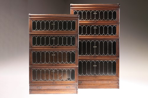 Lot 123 - A pair of Globe Wernicke four-section modular...
