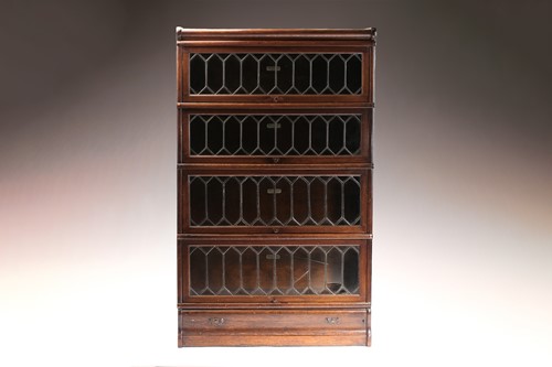 Lot 123 - A pair of Globe Wernicke four-section modular...