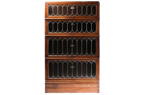 Lot 123 - A pair of Globe Wernicke four-section modular...