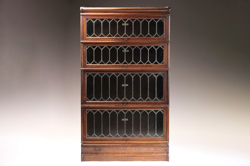 Lot 123 - A pair of Globe Wernicke four-section modular...