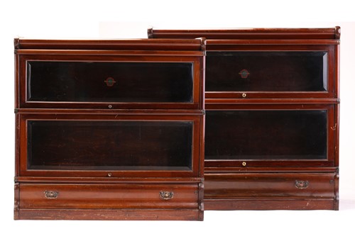 Lot 122 - A pair of two-section mahogany Globe Wernicke...