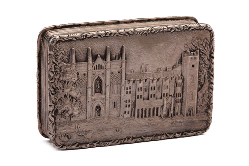 Lot 373 - A William IV castle top vinaigrette; rounded...