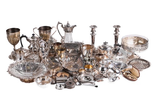 Lot 474 - A large collection of silver plate, to include...