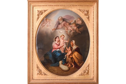 Lot 3 - A large KPM Berlin oval porcelain plaque,...