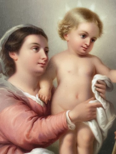 Lot 3 - A large KPM Berlin oval porcelain plaque,...