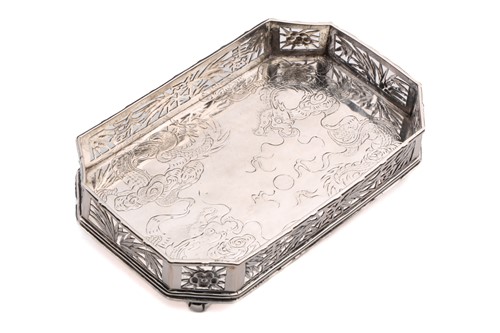 Lot 310 - A Chinese, possibly Wang Hing, silver...