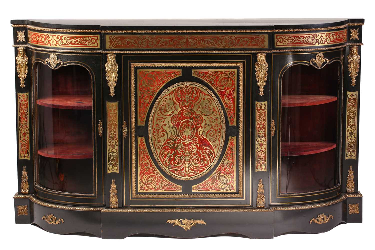 Lot 141 - A Victorian ebonized and red tortoiseshell...
