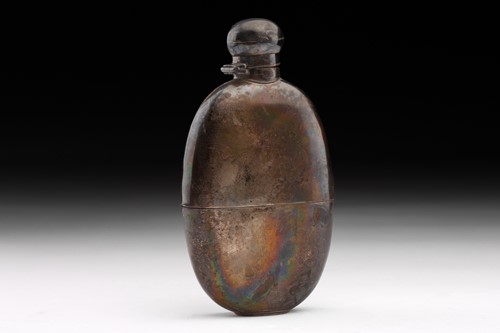 Lot 468 - A silver two part hip flask, Birmingham 1903,...