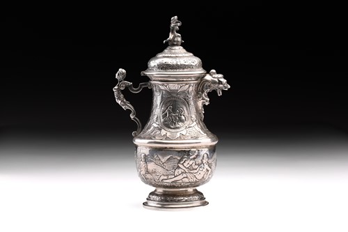Lot 416 - A 19th-century continental silver baluster...