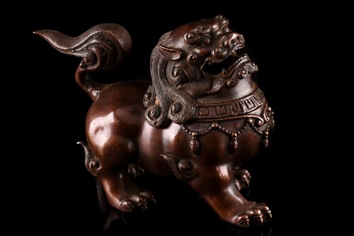 Lot 91 - A Chinese bronze censer in the form of a...