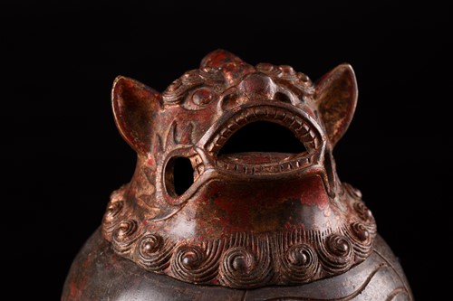 Lot 99 - A Chinese bronze censer in the form of an...