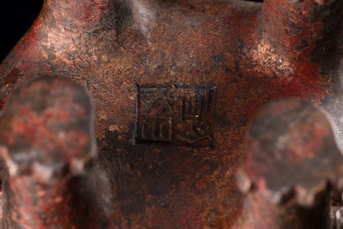 Lot 99 - A Chinese bronze censer in the form of an...