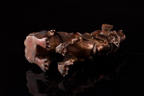 Lot 99 - A Chinese bronze censer in the form of an...