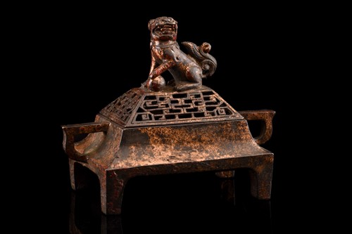 Lot 79 - A Chinese bronze censer, of rectangular form,...
