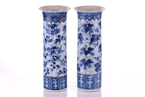 Lot 100 - A pair of Chinese blue and white porcelain...