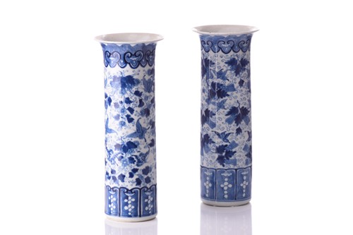 Lot 100 - A pair of Chinese blue and white porcelain...