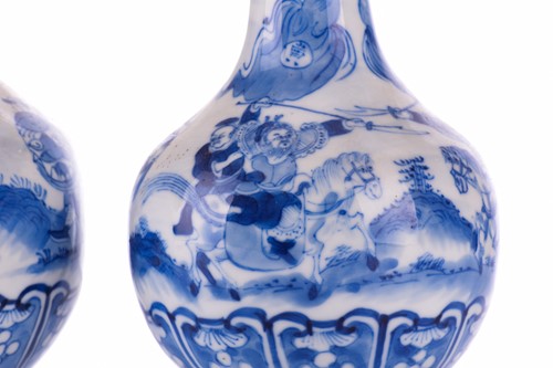 Lot 100 - A pair of Chinese blue and white porcelain...