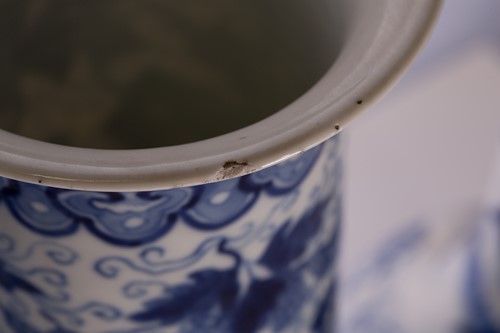 Lot 100 - A pair of Chinese blue and white porcelain...