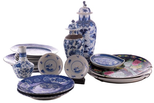 Lot 71 - A small collection of mostly Chinese blue and...