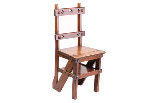 Lot 130 - A Victorian golden oak gothic design...