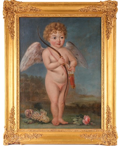 Lot 44 - 20th century school, a naive portrait of Cupid,...