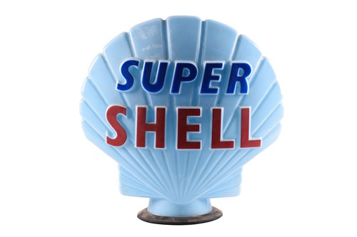 Lot 183 - A blue 'Super Shell' glass petrol pump globe...