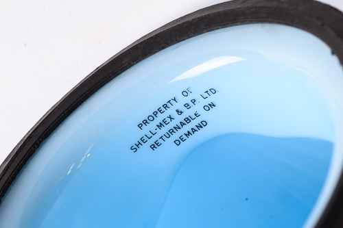 Lot 183 - A blue 'Super Shell' glass petrol pump globe...
