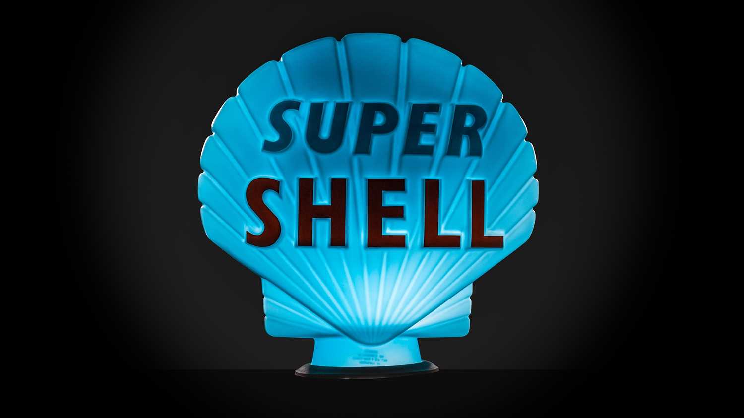 Lot 183 - A blue 'Super Shell' glass petrol pump globe...