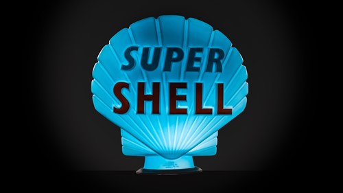 Lot 183 - A blue 'Super Shell' glass petrol pump globe...
