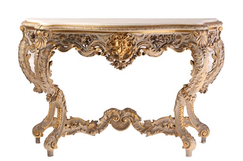 Lot 116 - An 18th-century style Venetian carved, painted...