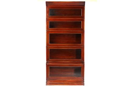 Lot 234 - A five-section mahogany Globe Wernicke style...
