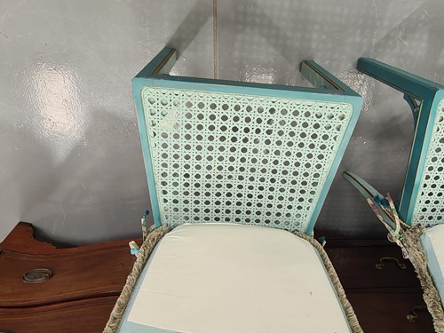 Lot 136 - A set of six Chippendale-style painted and...