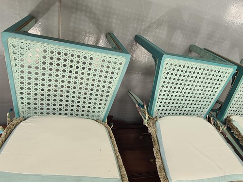 Lot 136 - A set of six Chippendale-style painted and...