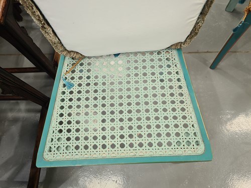 Lot 136 - A set of six Chippendale-style painted and...