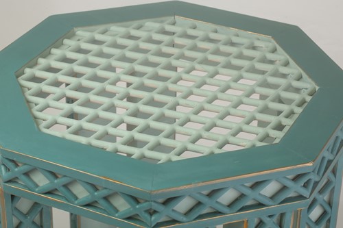 Lot 136 - A set of six Chippendale-style painted and...