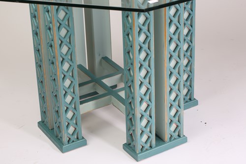 Lot 136 - A set of six Chippendale-style painted and...