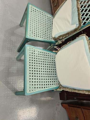 Lot 136 - A set of six Chippendale-style painted and...