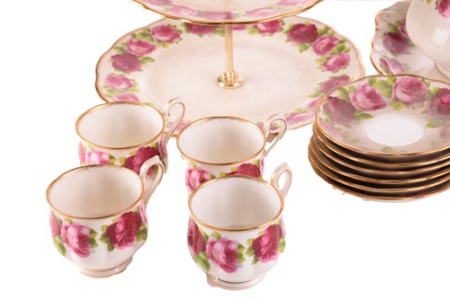 Lot 218 - A Royal Albert 'Old English Rose' teaset,...