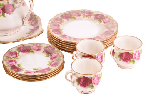 Lot 218 - A Royal Albert 'Old English Rose' teaset,...