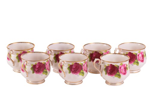 Lot 218 - A Royal Albert 'Old English Rose' teaset,...