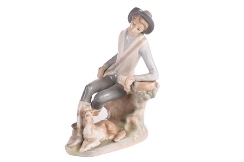 Lot 220 - Two Lladro figural table lamp bases, each...