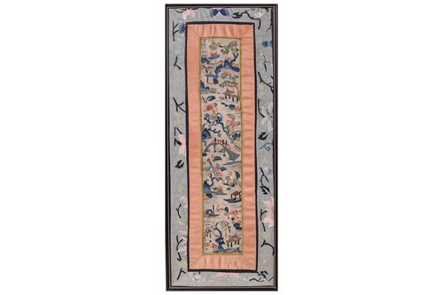 Lot 67 - A pair of Chinese silk "Mandarin Square" rank...