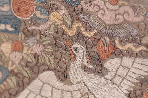 Lot 67 - A pair of Chinese silk "Mandarin Square" rank...