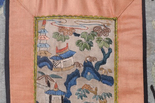 Lot 67 - A pair of Chinese silk "Mandarin Square" rank...